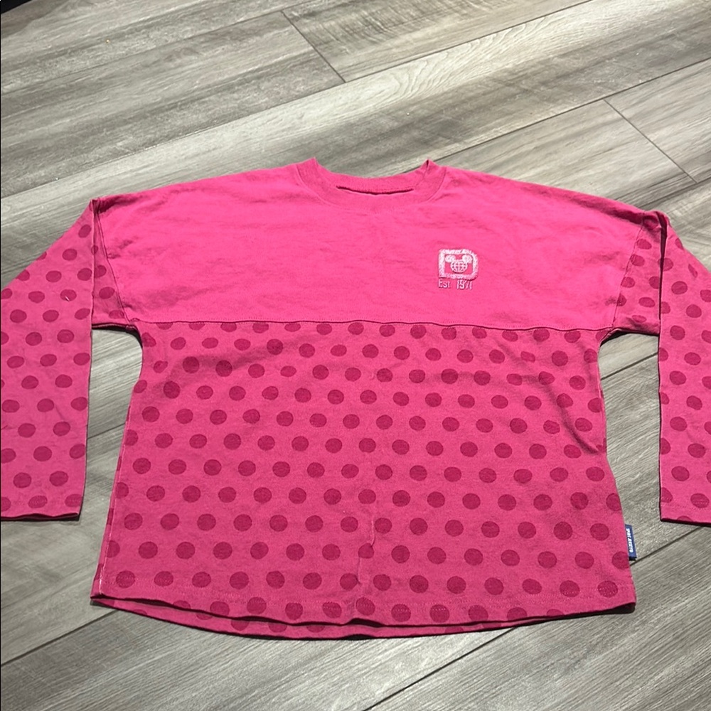 Kids Pink Polka Dot Long Sleeve Shirt